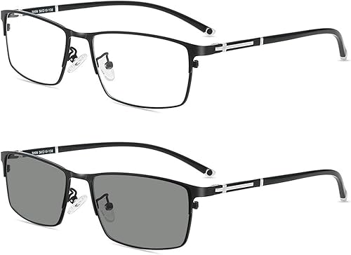 Miniatura 8 de Metal marco completo hombres transición gafas de lectura ultraligero fotocromático gafas presbicia lupa