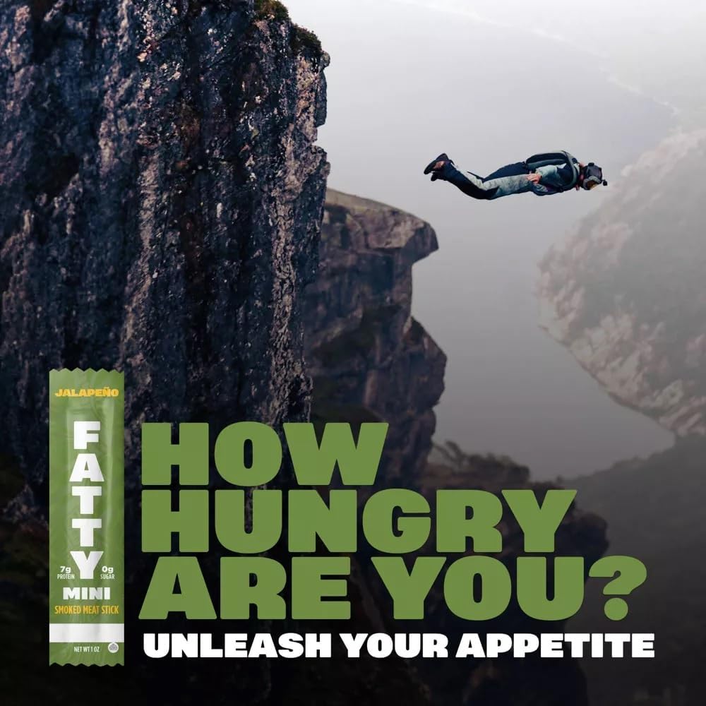 (Total 30 Jalapeno Minis sticks) Fatty Smoked Meat Sticks, Jalapeño Minis Flavor (Made with Grass Fed Beef and Pork Raised Without Antobiotics), 1 Ounce/Stick