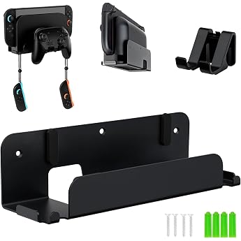 Wall Mount Compatible with Nintendo Switch 2 Switch Metal Wall Mount / Controller Stand Accessories with Hollow Design Fast Heat Dissipation for NS Switch 2 Console