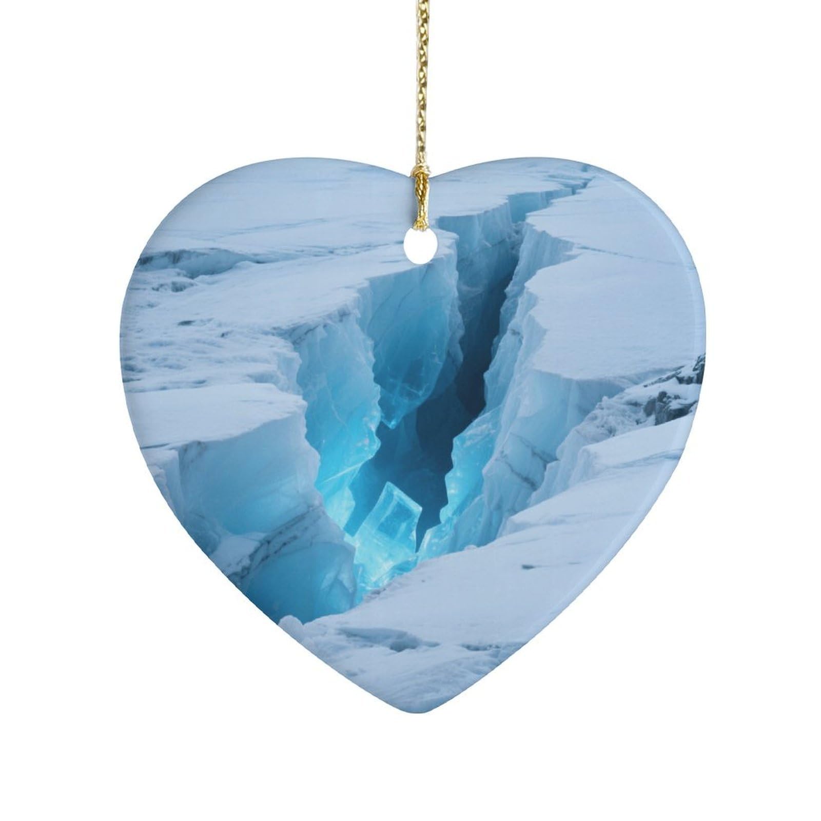 Fekiloot Style Glaciers Cracks Ice Caves Ceramic Ornament Home Decor Keepsake