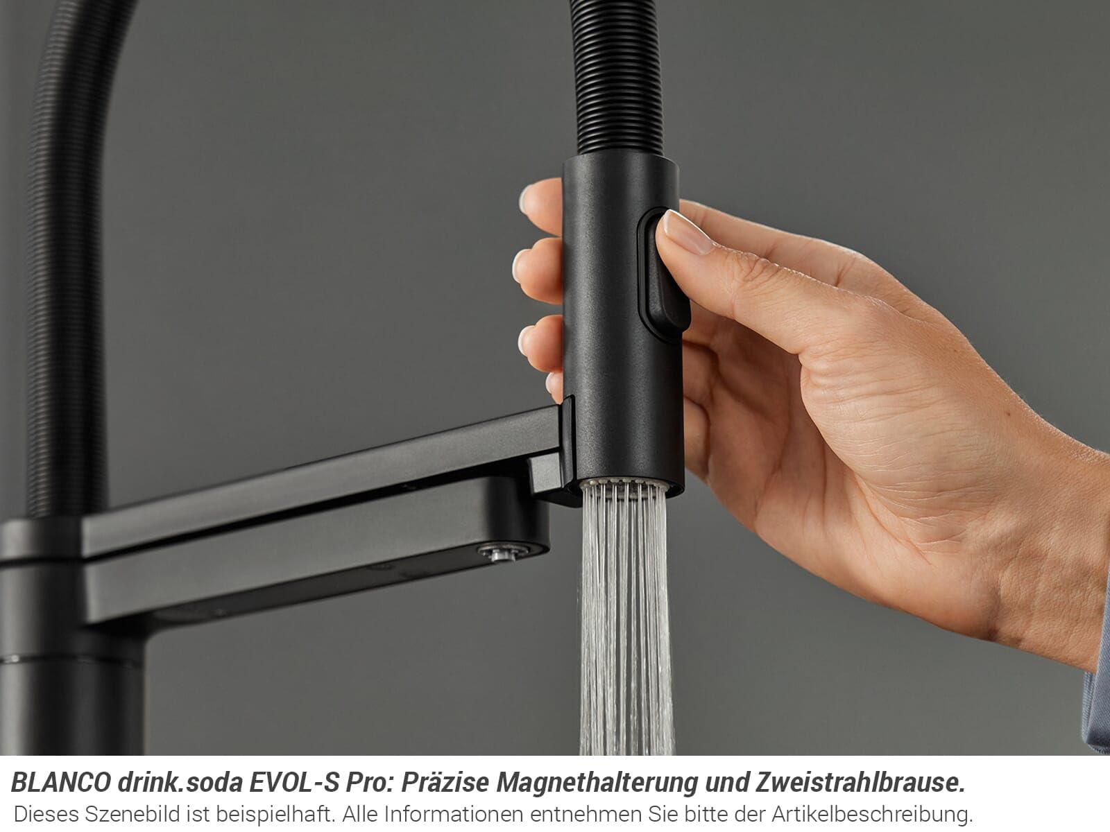 BLANCO drink.soda EVOL-S Pro schwarz matt | Multifunktionales Soda-Wassersystem | Gekühltes Wasser in still, medium & sprudel | Inkl. App | Wassersprudler | Click & Touch Mengeneinstellung | Armatur