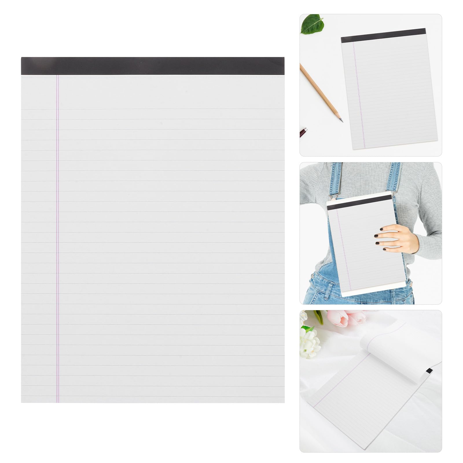 GLEAVI Blocchi Note Legali A4 Rigature Blu, Carta Spessa Anti-inchiostro, Set 4 Pezzi per Studio, Ufficio e Scuola Retro Rigido per Scrittura Ovunque