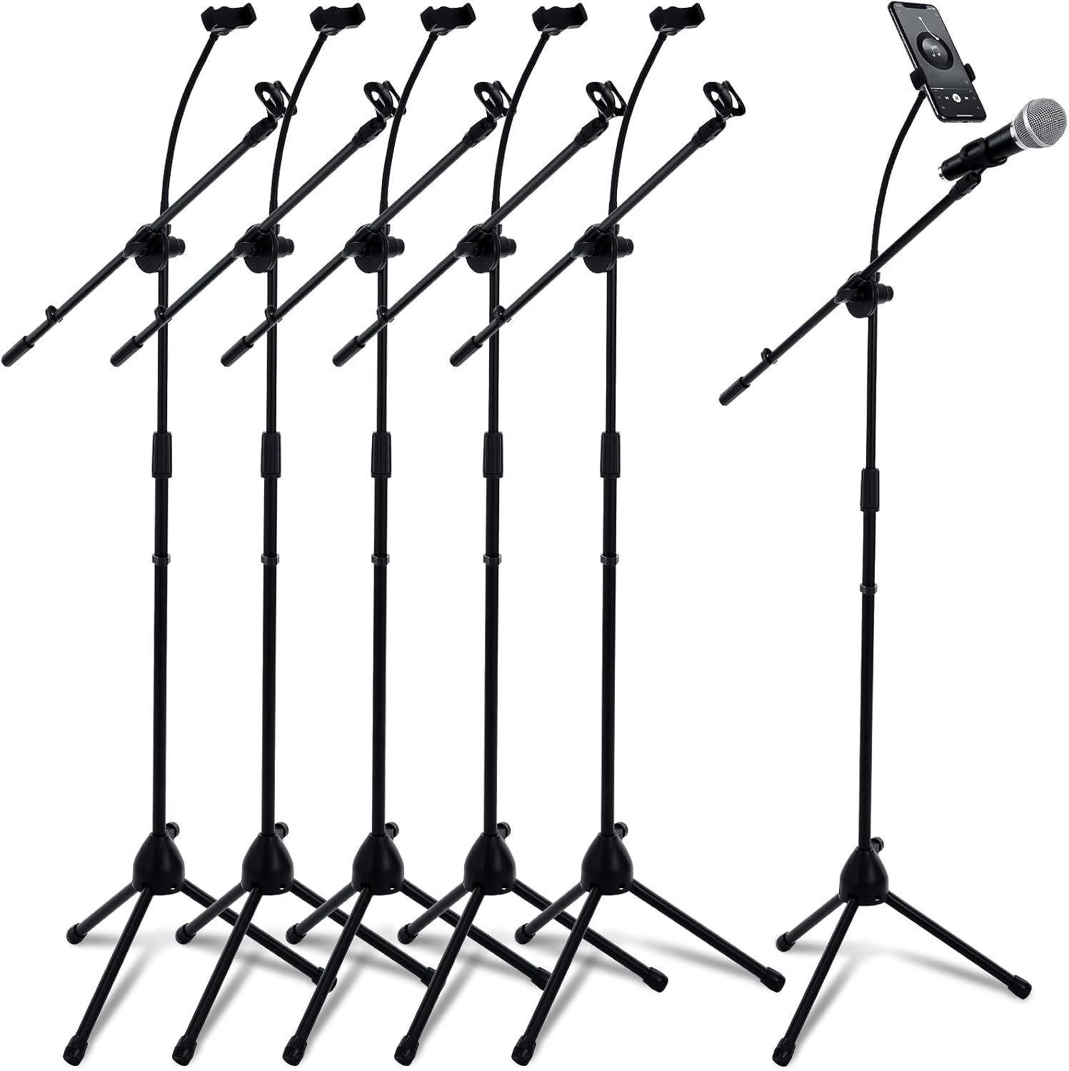 Sherr 6 Pcs Adjustable Microphone Mic Stands Bulk, Mic1