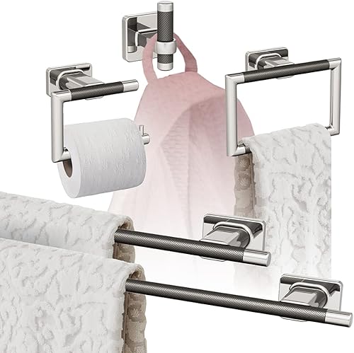 Vista 67 de Amerock BH26615PNBBZ Toallero de níquel pulido/champán dorado Toallero de 24 pulgadas (24.016 in) Esquire Toallero de baño Accesorios
