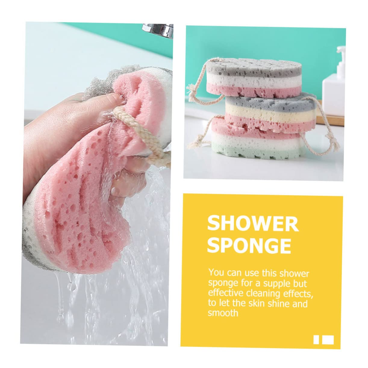 minkissy 4 Set Di Spugne Per Doccia Luffa Scrub Esfoliante Spazzola Per Il Corpo Massaggio Delicato Articoli Per Il Bagno 6 Pezzi*4