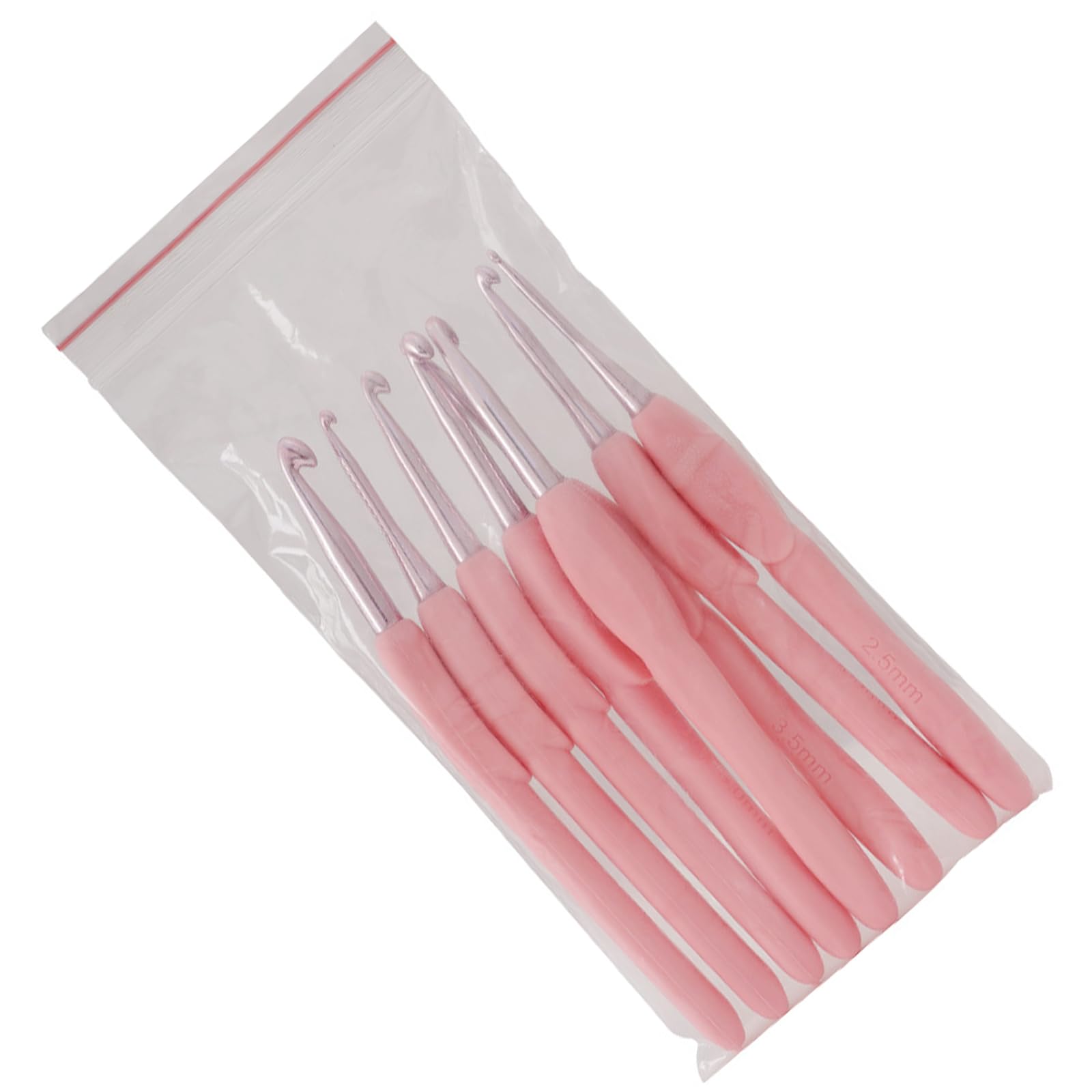 8Pcs Ergonomic Handle Crochet Hook, 2.5mm-6.0mm Ergonomic Crochet Needle Long Handle Hook for Hobbyist Beginner