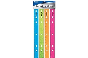 BAZIC Jeweltones Color Plastic Ruler 12" Inches and Centimeters, Metric and Imperial...