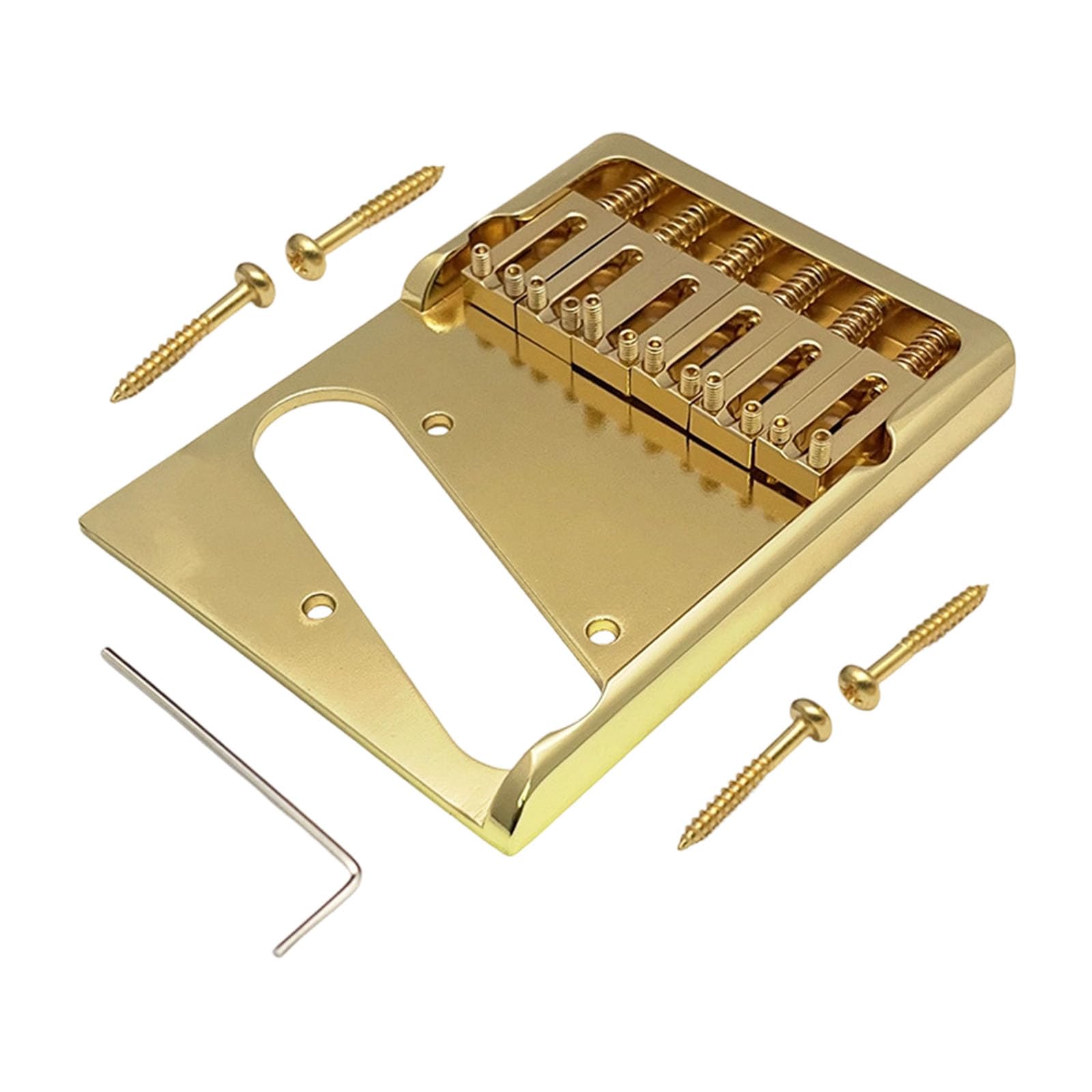 Puente de guitarra contemporáneo en latón completo con sillines de cuerda compensados para una mejor entonación tradicional puente de guitarra
