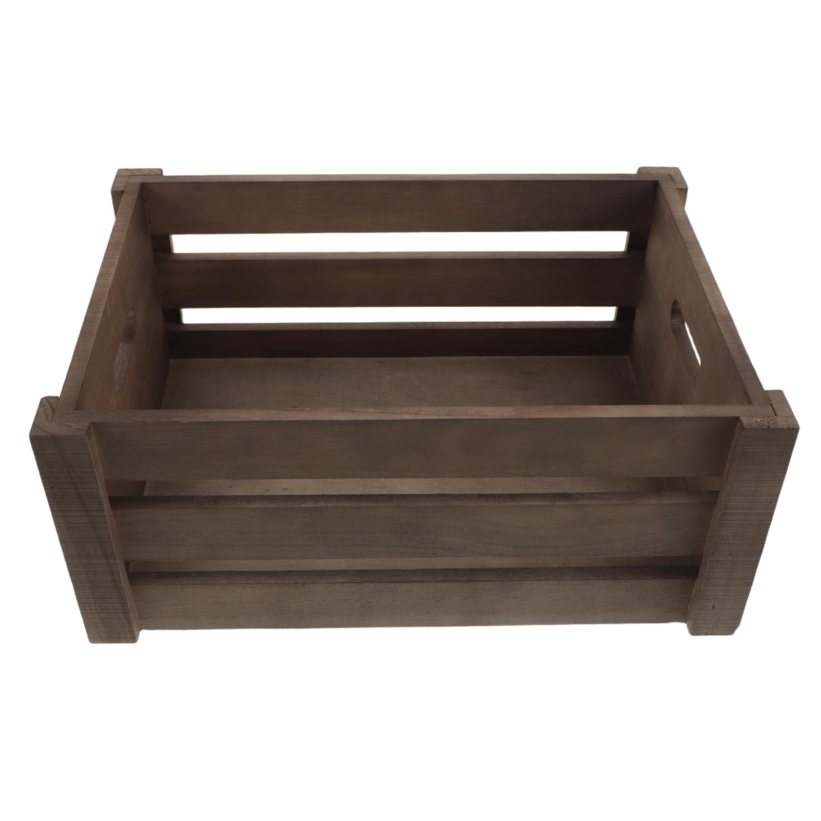 Cassa Porta Dischi in Legno Vintage 35x25x15 Cm con Maniglia, Organizer per Album in Vinile Retrò, Scatola Espositiva per Dischi per Casa, Ufficio e Studio