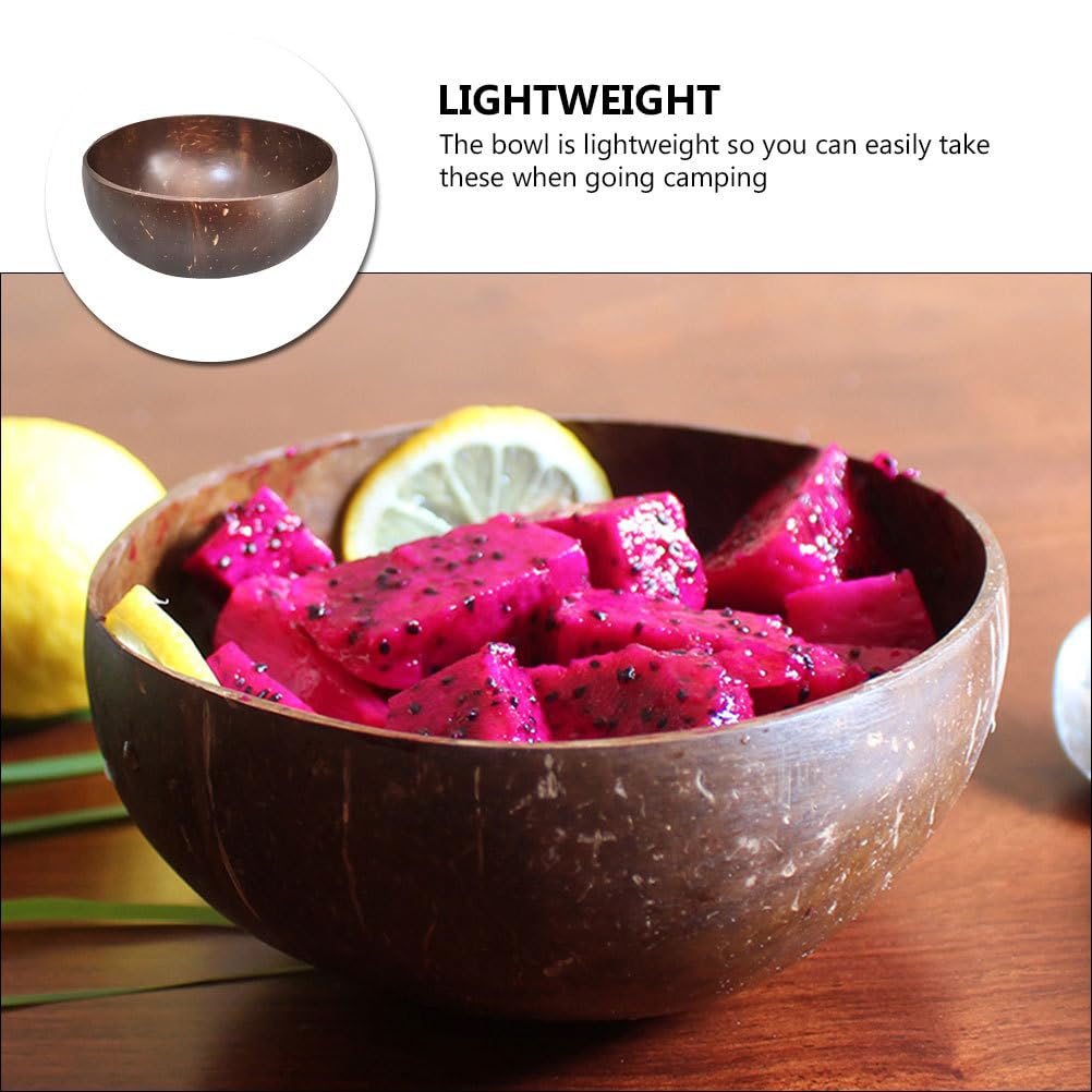 PRETYZOOM Natural Coconut Shell Bowl Home Ornament Kids Snack Container Food Decor Jewelry Organizer Holder Large Rice Shell Bowls for Party Jewlery Tray Storage Bowl Wooden Child