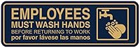Vista 11 de Standard Employees Must Wash Hands - Letrero para puerta/pared, color negro, pequeño