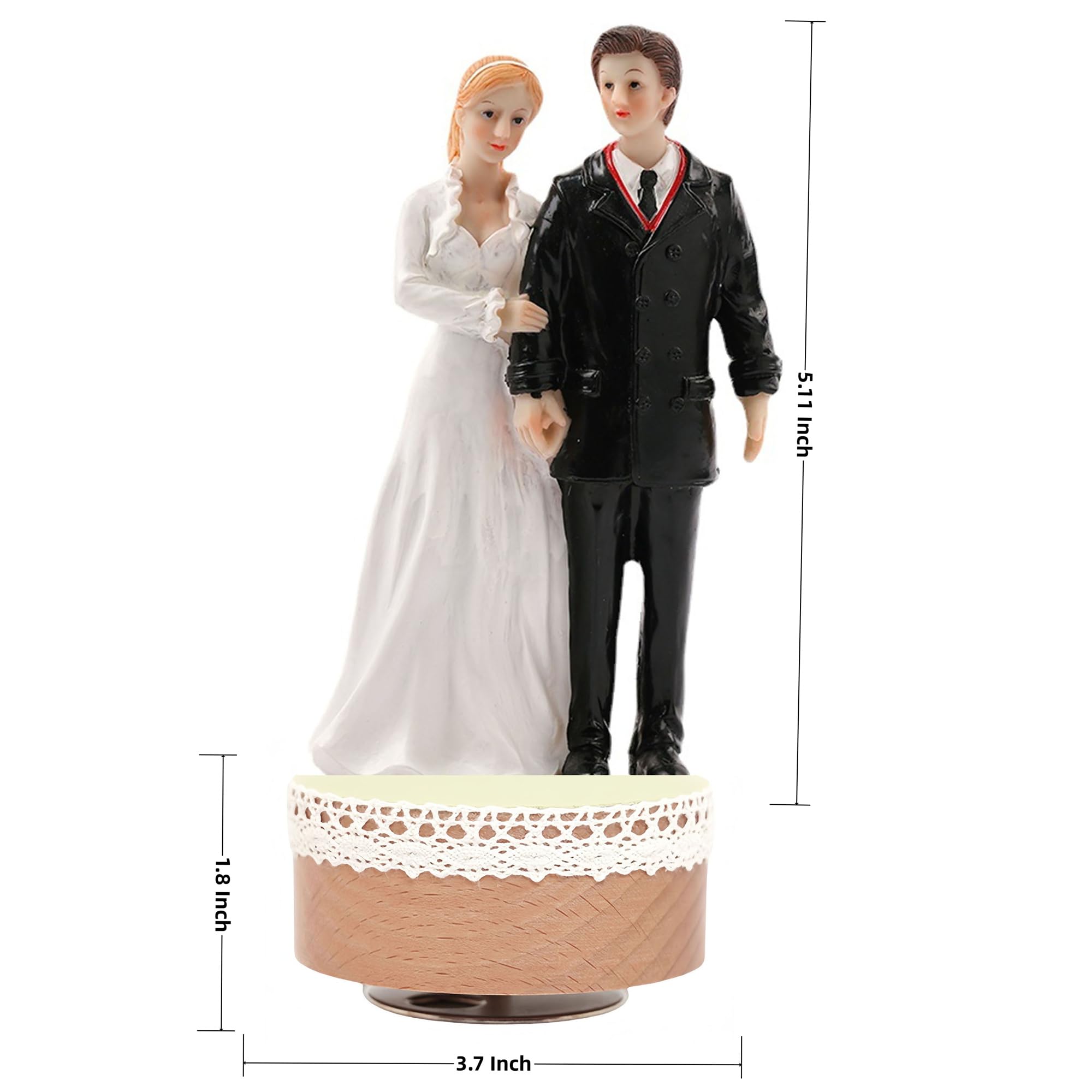 Spieluhr zum Jahrestag, "Mr & Mrs", drehbar, für Braut und Bräutigam, Musikmelodie, Geschenk für Hochzeitsempfang, Verlobung, Valentinstag, Brautparty