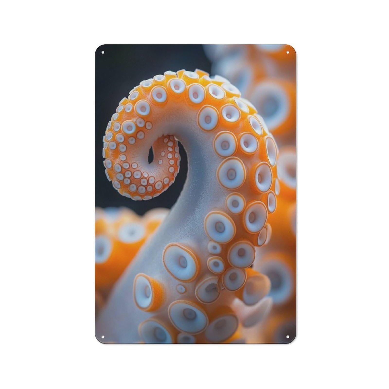 Junmoney Style-12 Close-Up Of An Octopus Tentacle Workshop Style Metal Wall Decor 30X20cm, Garage Metal Sign For Workshop, Basement, Shed Or Games Room
