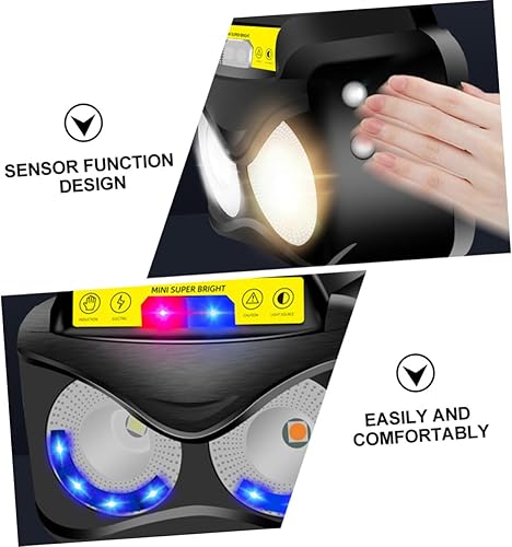 Miniatura 3 de POPETPOP 2pcs Rechargeable Led Headlamp Motion Sensor Ergonomic Design Straps for Outdoor Activities Night Running Fishing and Camping