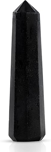 NARIBABU Varita de turmalina negra, torre de cristal curativo, varita de cristal, puntos de cristal a granel, energía positiva, cristales y piedras,