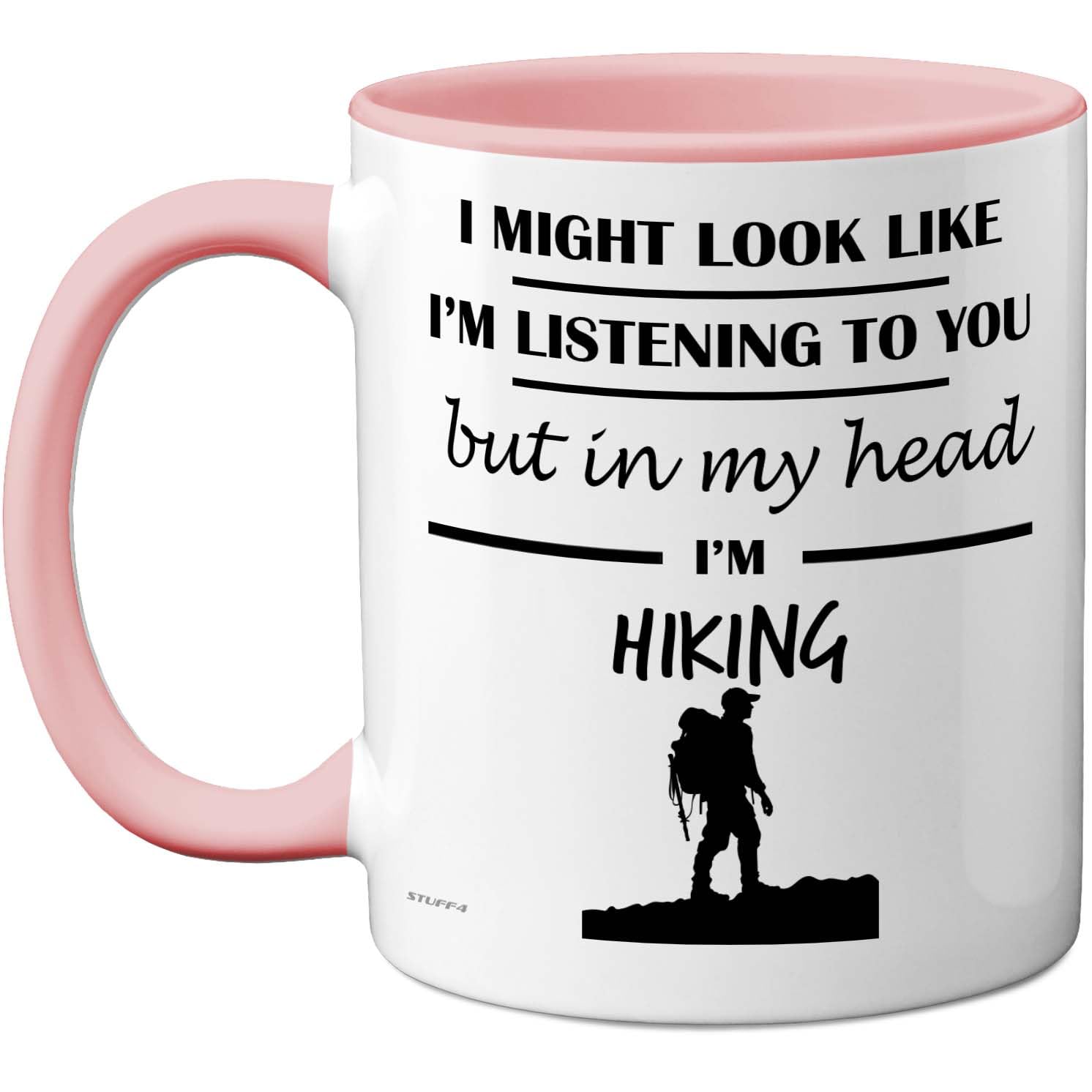 Stuff4 Hiking, in My Head Mug Pink Handle โ image 1