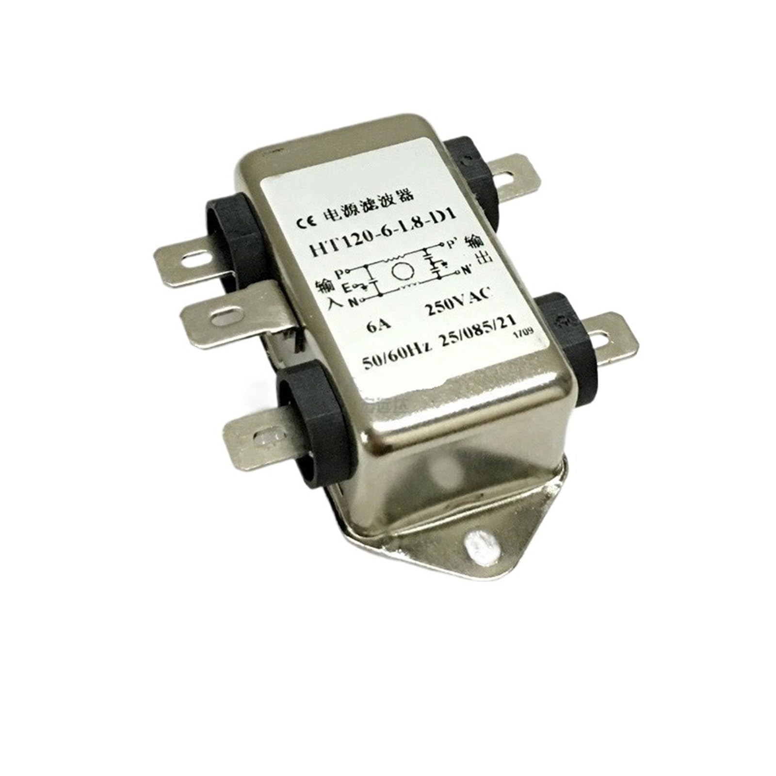 Single-Phase Power Filter HT120-10-L8-D1 HT121-6-W5-D3 3A Anti-Interference(HT120-6-L8-D1)