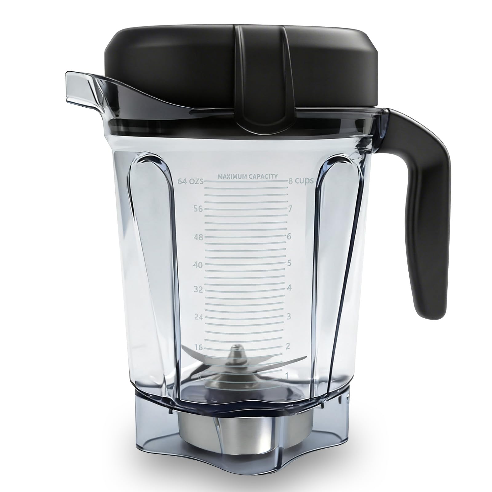 64oz Low-Profile Blender Pitcher Compatible with 5200/7500/5000/6300/750/E310/VM0102/VM0103/VM0197- BPA-Free Container Jar Cup for Classic & Explorian Series