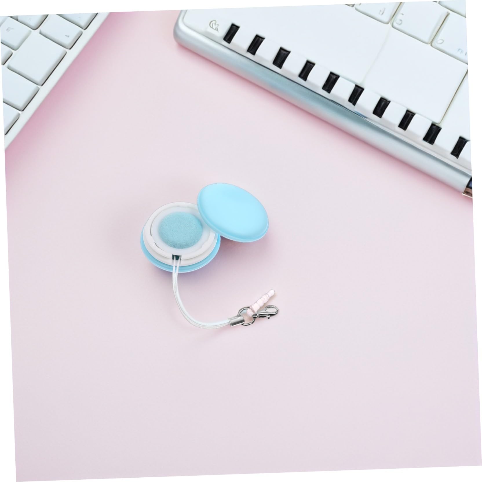 HOMSFOU Kit 4 Pezzi Panni Pulizia Schermo Smartphone e Computer in Silicone e Pp, Rimuove Olio, con Laccio Portachiavi come Regalo Colore Casuale