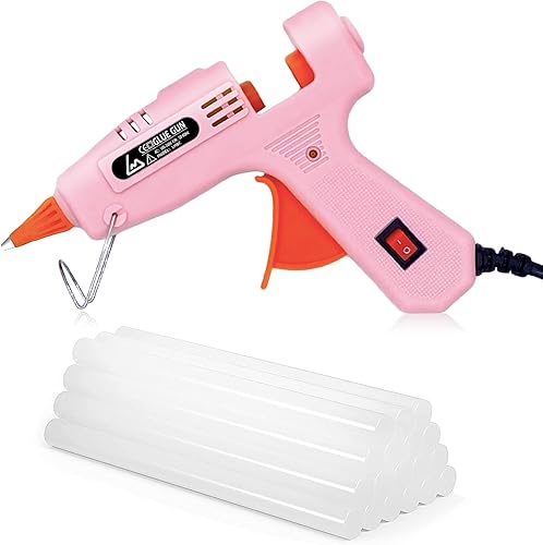Liumai Pistola de pegamento mini kit de pistola de pegamento caliente con 20 barras de pegamento pistolas de pegamento caliente para manualidades