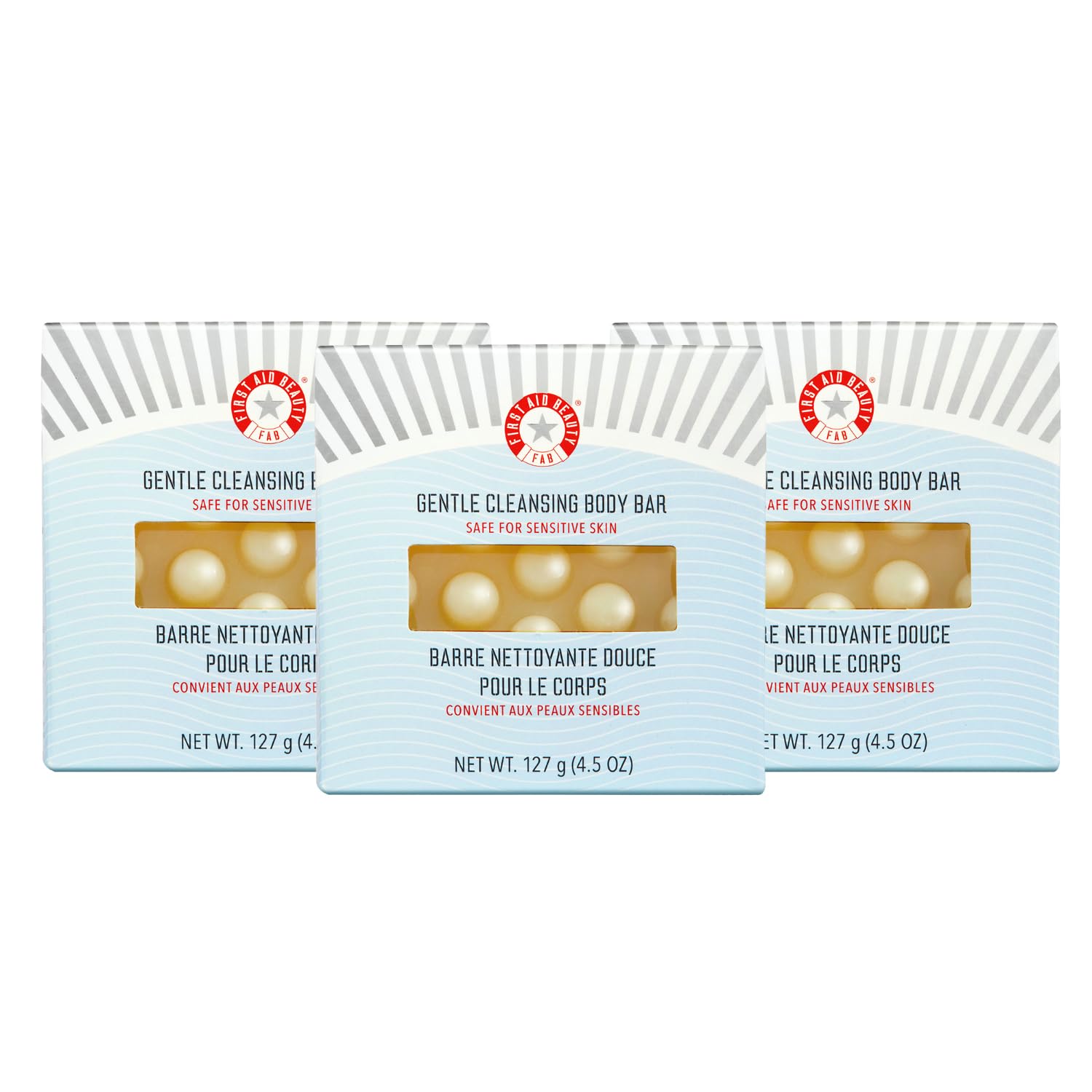 Gentle Cleansing Bar, Luxurious Soap Bar Body Wash with Squalane, Allantoin, and Shea Butter for Smooth, Clean Skin, Fragrance-Free, Safe for Sensitive Skin, 4.5 oz, 3ct