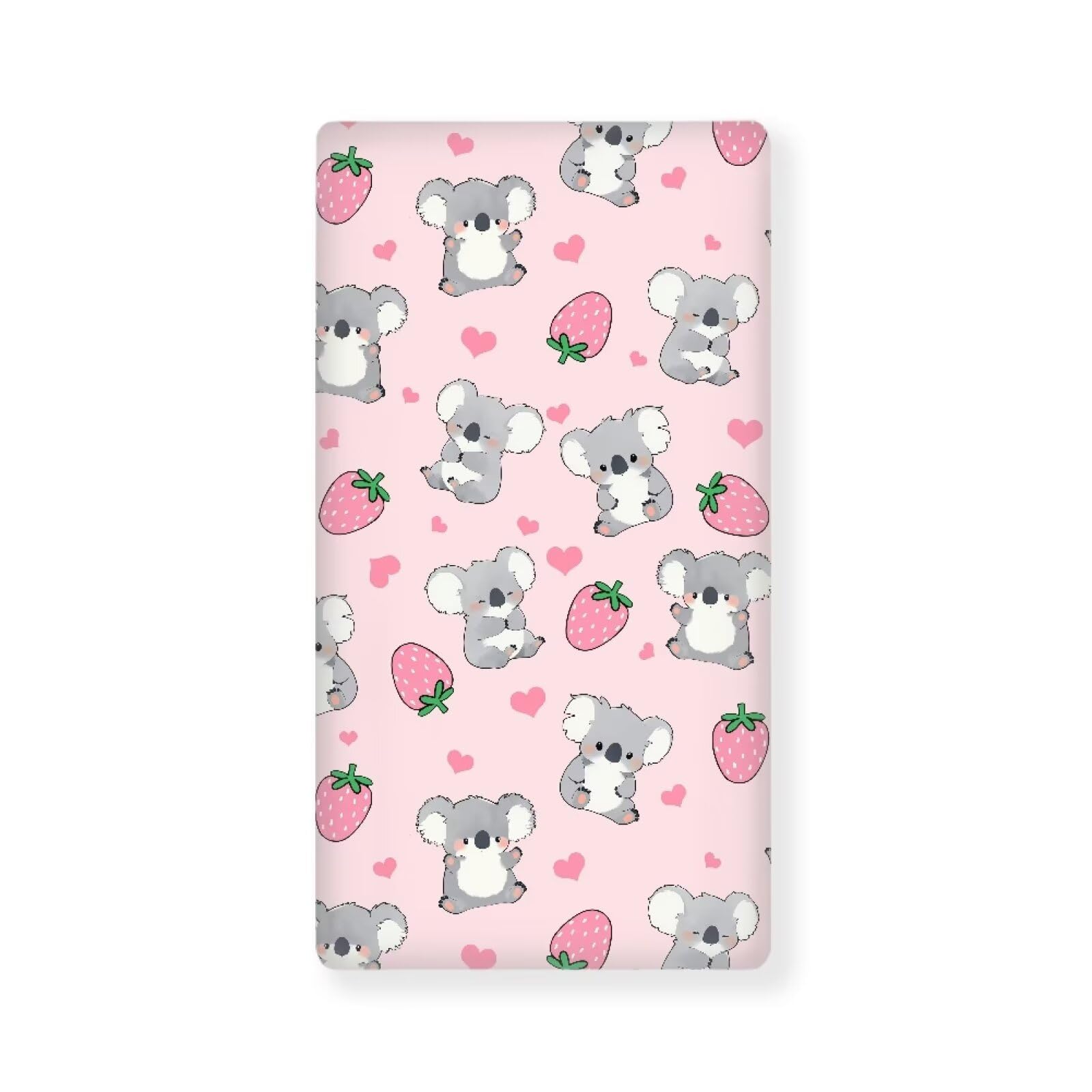 Strawberry Koala Baby Crib Sheets Neutral Breathable Bedding Sets for Cribs Fitted Removable Mattress Cover for Girls Safe and Breathable Nursery Decor Home Accessories, Pink