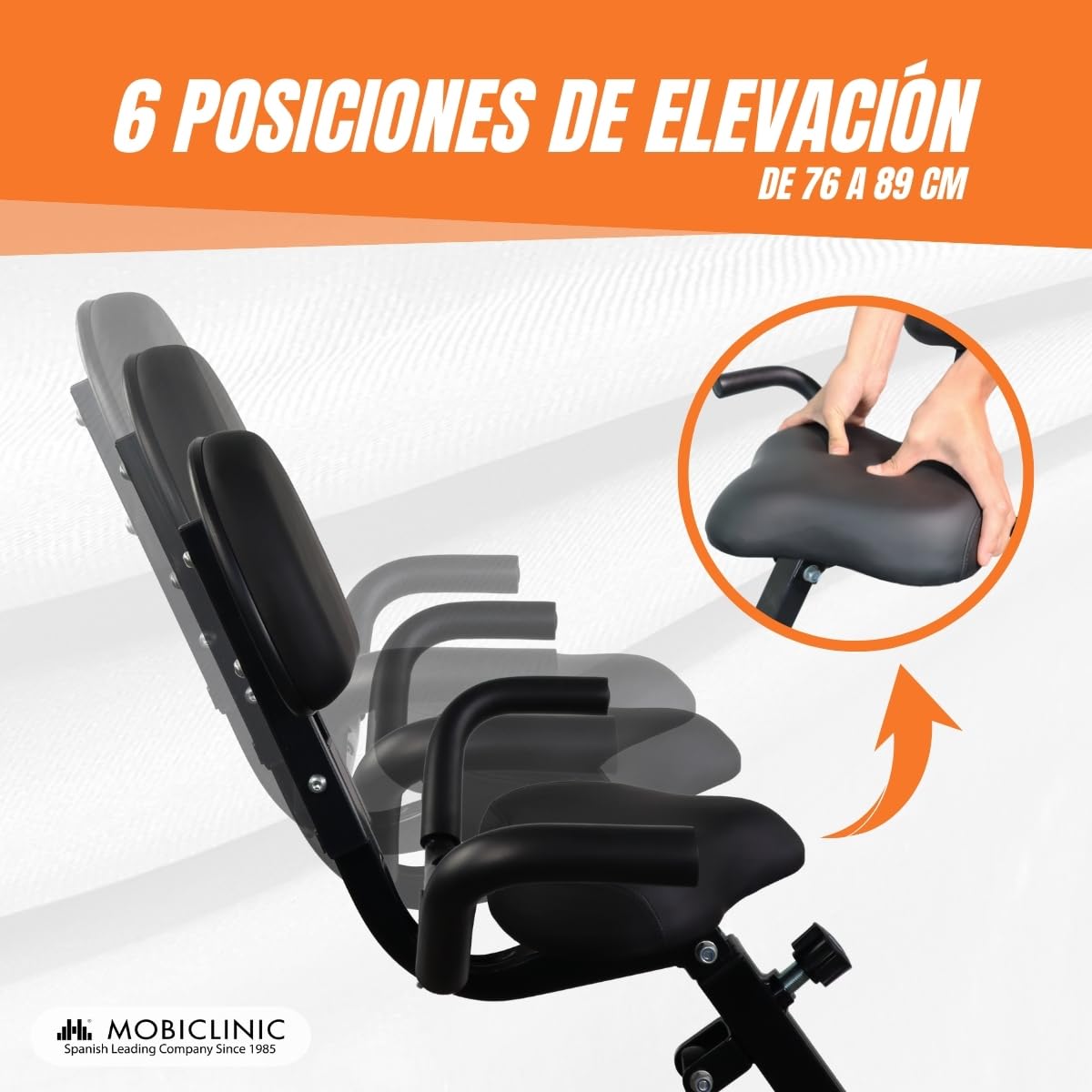 Mobiclinic® fitness, Bicicleta estática plegable + cintas de resistencia, 2 en 1, Everest, 8 niveles, Hasta 100kg, Pantalla lcd, Medidor pulso, Asiento regulable, Rueda, 5kg, Trainer x-bike
