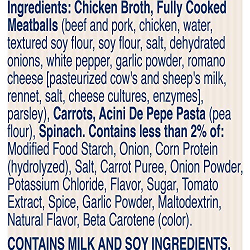Image of Progresso Gluten Free Italian-Style Wedding Soup with Meatballs, 14 oz | Meatballs, Carrots & Spinach in Chicken Broth, No Artificial Flavors, No Colors From Artificial Sources, Ready to Serve