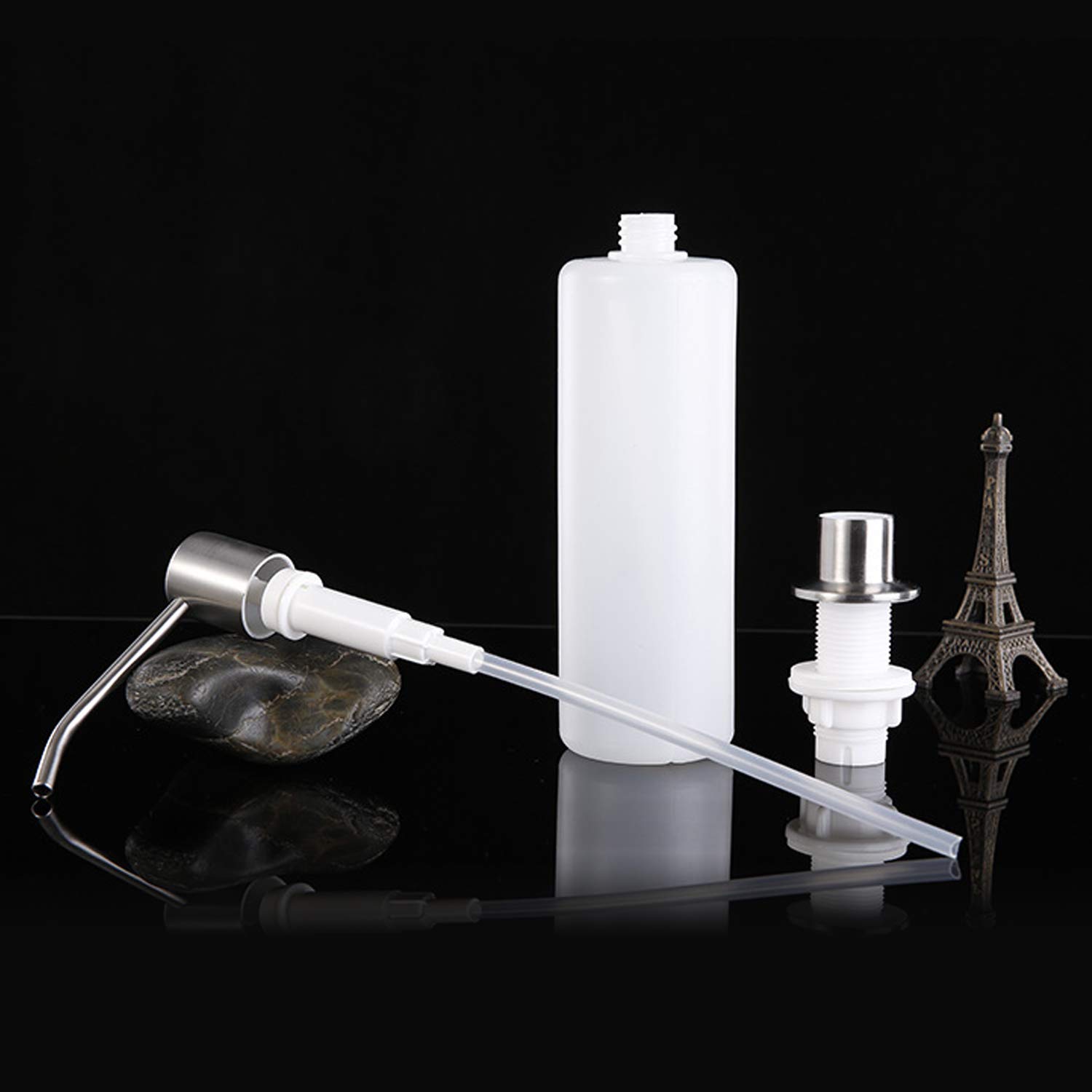 TOPINCN Seifenspender, 300 ml, Edelstahl, Pumpe, Seifenflasche, Weiß