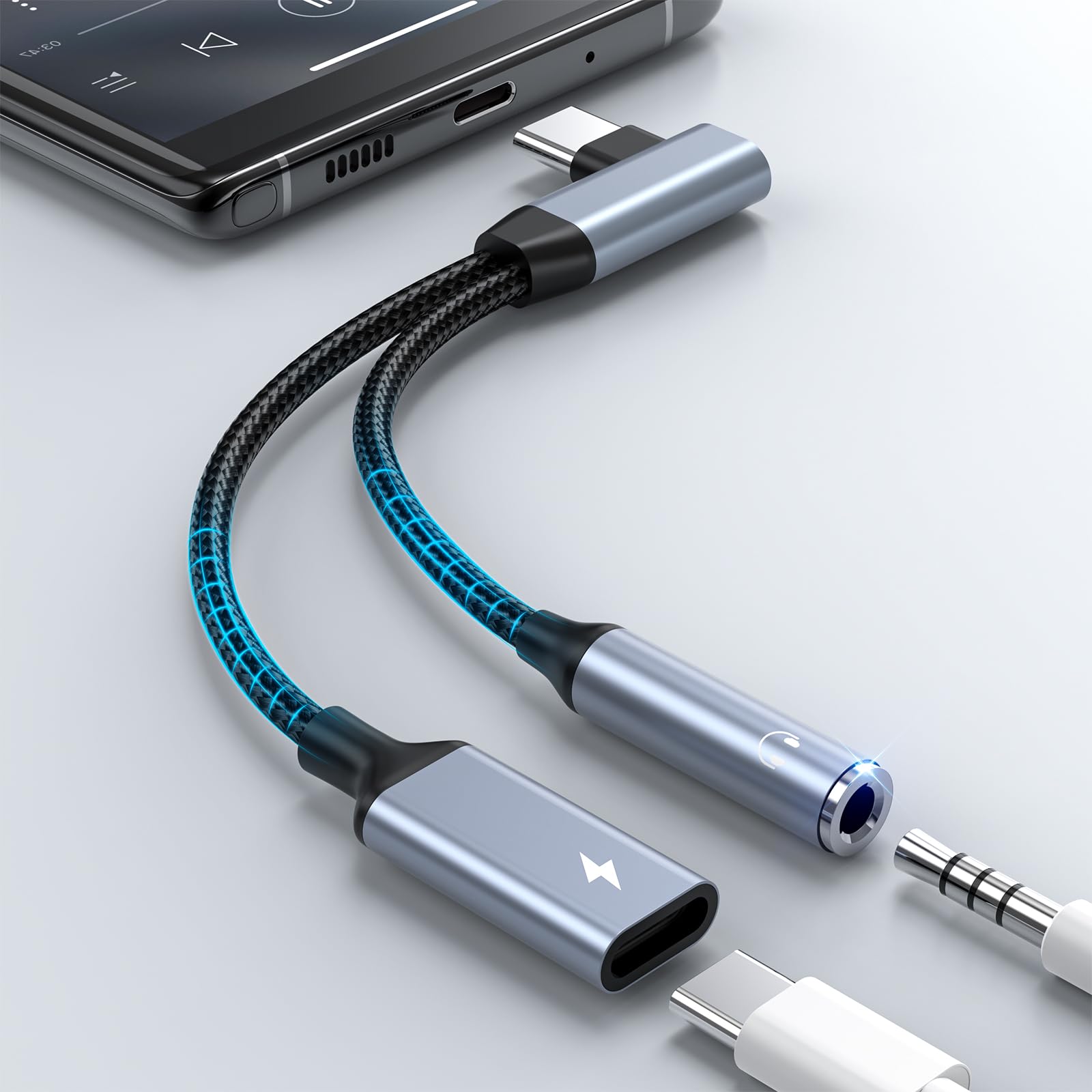 Adattatore USB-C Audio E Ricarica 2-in-1 – Jack 3,5 Mm Per Cuffie E Caricabatterie Per Smartphone, Tablet E Laptop