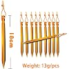 10-Pack Aluminum Tent Stakes Pegs, Heavy Duty Camping Stakes with Reflective Pull Ropes & Storage Bag Camping Accessories for Canopy Tents Hammocks (Purple)