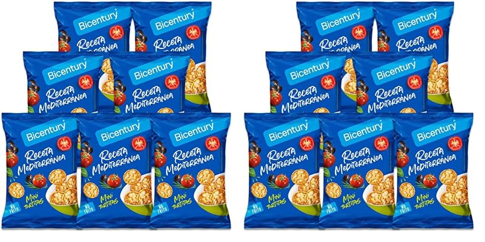 Bicentury - Mini tortitas sabor Mediterráneo (7 unidades) (Paquete de 2)