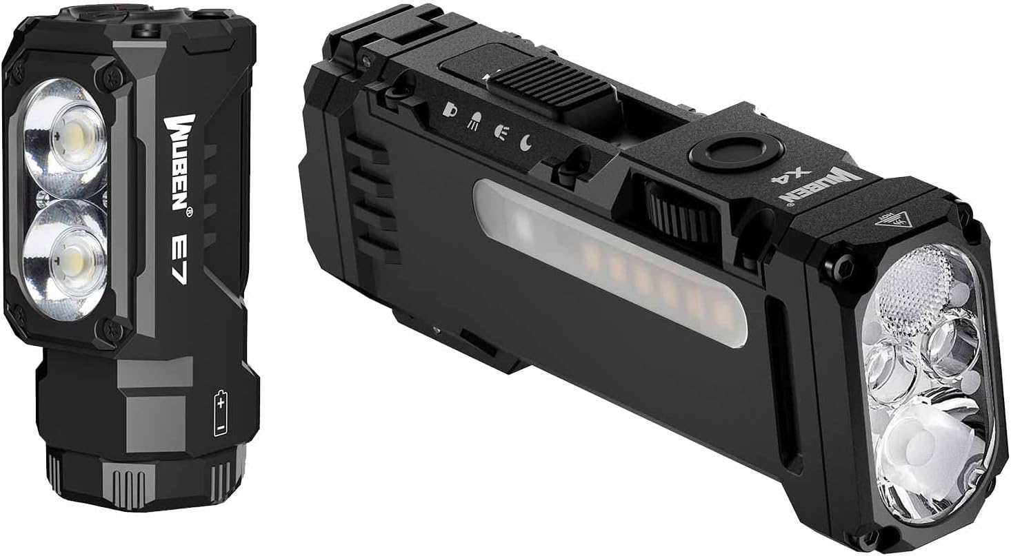 WUBEN E7 1800 Lumen wiederaufladbare Mini-Taschenlampe mit Magnet X4 Taschenlampe Led Aufladbar