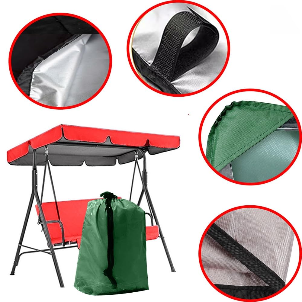 Outdoor-Schaukel-Abdeckung, Ersatzstoff für Gleiter- und Veranda-Schaukel, 142,2 cm - 248,9 cm, wasserabweisendes Oxford-Sonnenschutztuch (Beige, 142 x 120 cm)