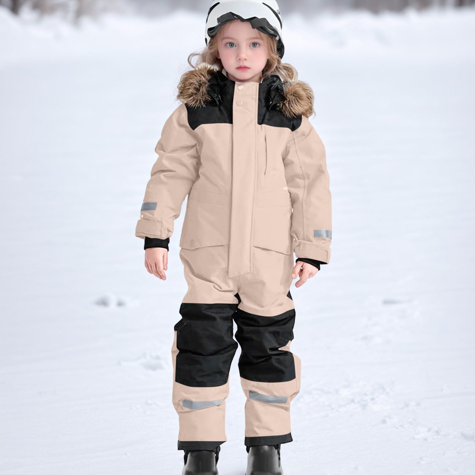 Combinaison de neige isolée robuste pour les plus grands enfants - Combinaison de ski coupe-vent toutes saisons avec doublure thermique pour les aventures en plein air hivernales