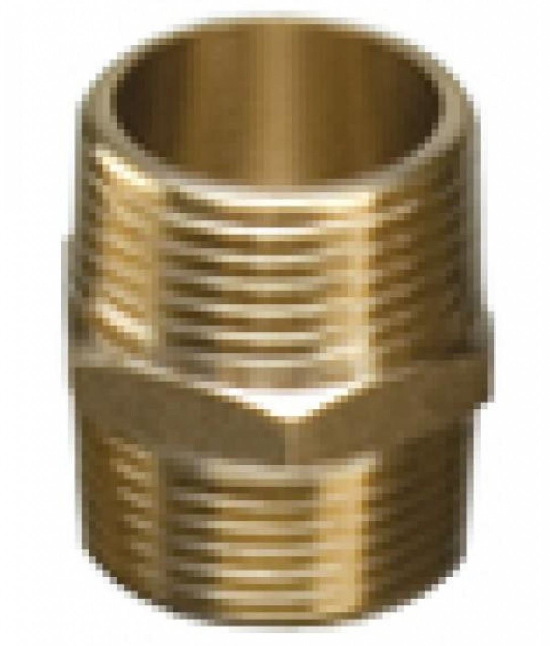 1/2" Brass Threaded Hexagon Nipple - Pack of 2