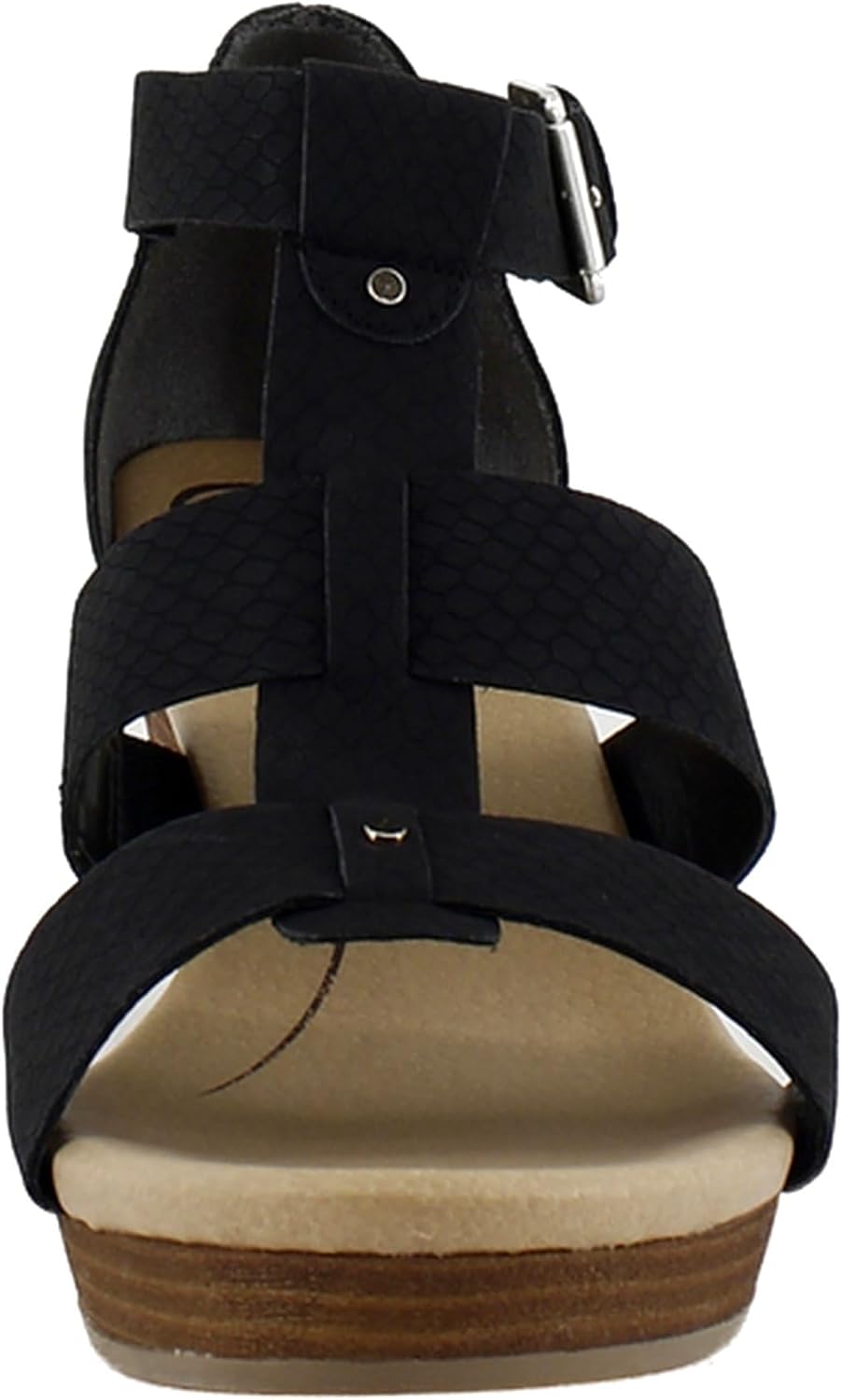 Dr. Scholl's Shoes Women's Barton Wedge Platform Sandal,Black Snake Print,7.5 Wide - Image 8