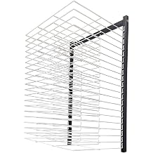 Art Drying Rack for Classrooms and Studios Wall Mounted/Mobile Paint Craft Storage with Wire Shelves Steel Black and White 20 Shelves Floor