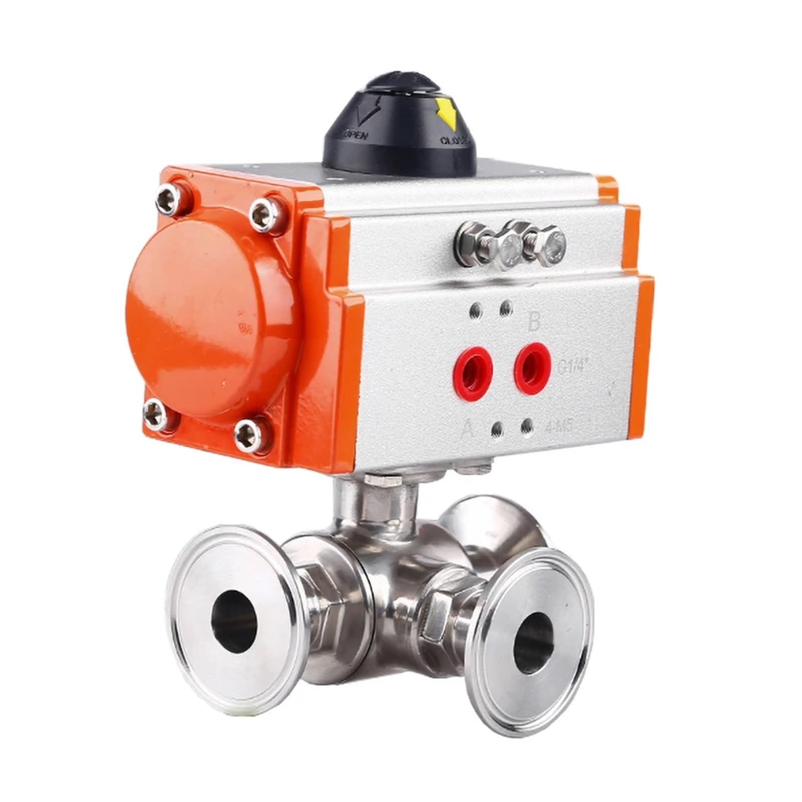 Vanne pneumatique sanitaire 304 3 voies résolvant les fuites de flux avec collier Tri-Clamp