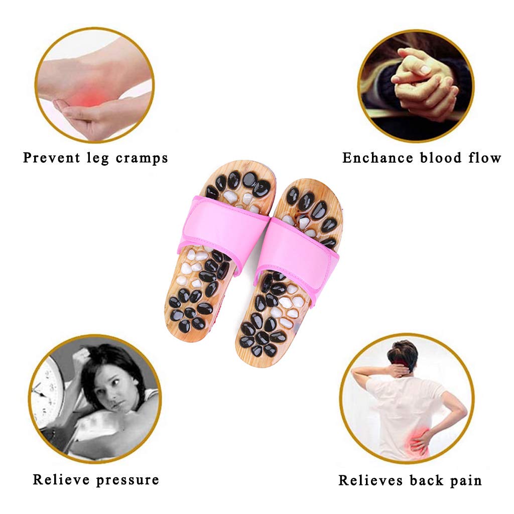 Massage Flip Flops, Jadestein Akupunkt Massage Hausschuhe Reflexzonenmassage Naturheilkunde Akupunktur Plantarfasziitis Gesundheitswesen Massageschuhe zur Linderung von Fußschmerzen