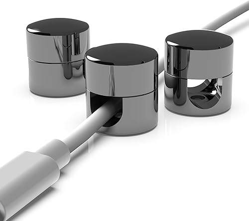 Anclajes de cable para organización de escritorio de metal Organizadores de cables de aluminio premium Cargador + clips de gestión de cables para