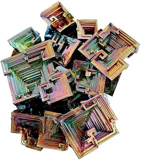 Bismuth Crystal Mineral Specimen Irregular Healing Stone Rainbow Aura Quartz Cluster Collection Therapy Energy Reiki Wicca Rock Decoration 3.2-4.2 Ounce(90-110g) XL