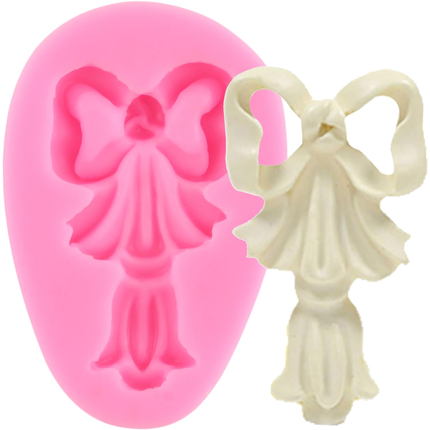 YIHUOMOLDS Bow Silicone Molds Baroque Style Relief Fondant Mold For Cake Decorating Cupcake Topper Chocolate Candy Gum Paste Polymer Clay Set Of 1, CF482