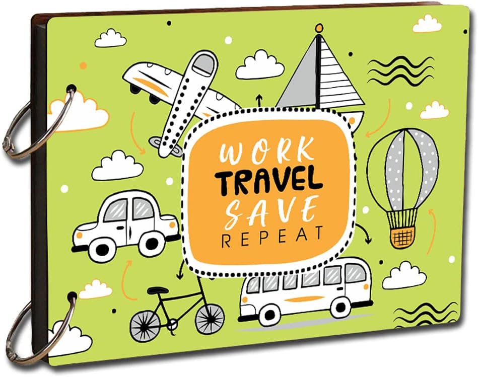 Paper Plane Design DIY Travel Scrapbook Photo Album Diary, Multicolor, 22 cm x 16 cm
