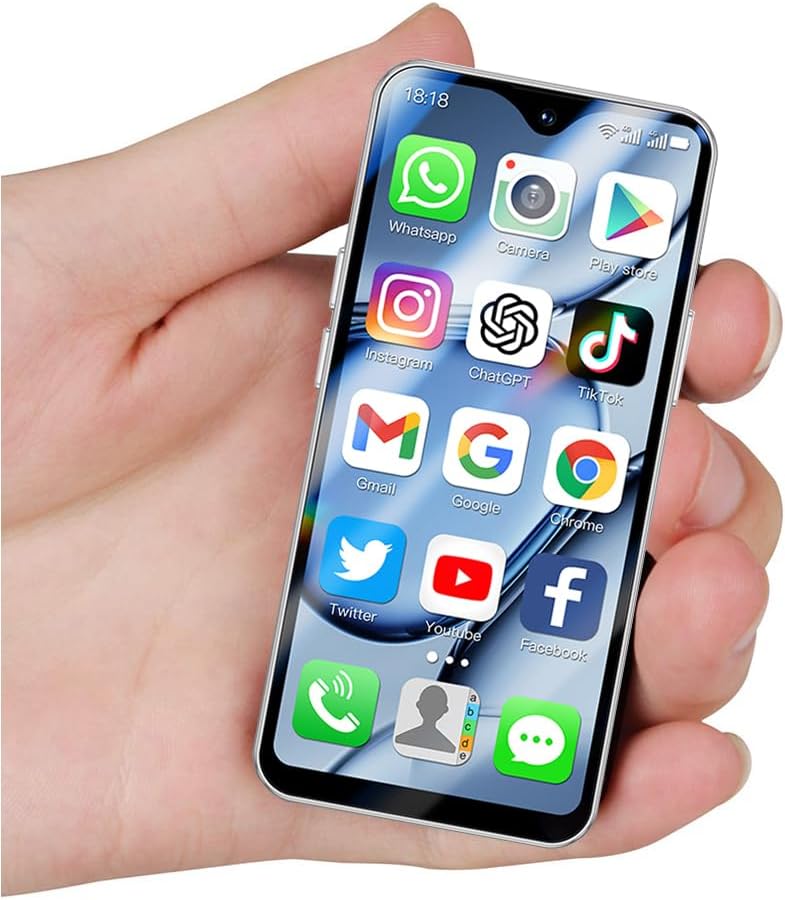 Mini 4G Smartphone Unlocked, 4.3 Inch Full Screen Dual Sim Quad Core Mini Phone Premium Phone Small Smartphone Student Pocket Cellphone, 2+16GB (Pearly White)