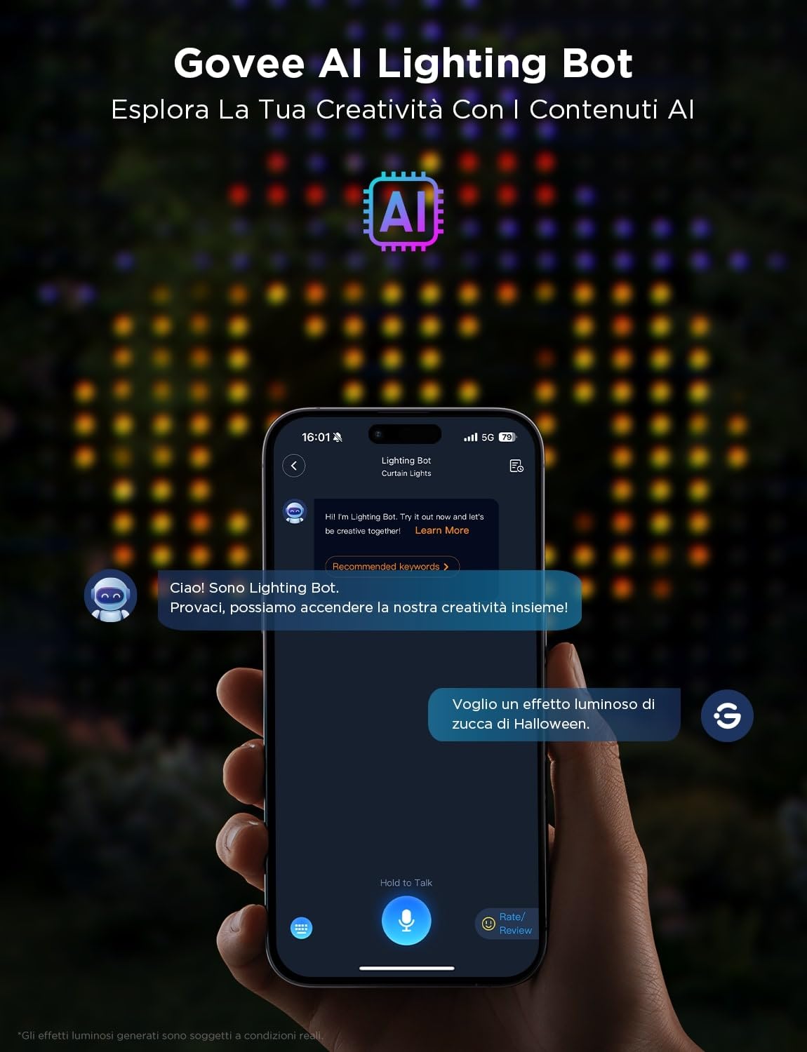 Govee Curtain Lights 3×2m, Tenda LED Intelligente con GIF Fai da Te, Lucine che Cambiano Colore RGBIC, Decorazione Dinamica Intelligente, Impermeabile IP65, Compatibile con Alexa, 1040 LEDs