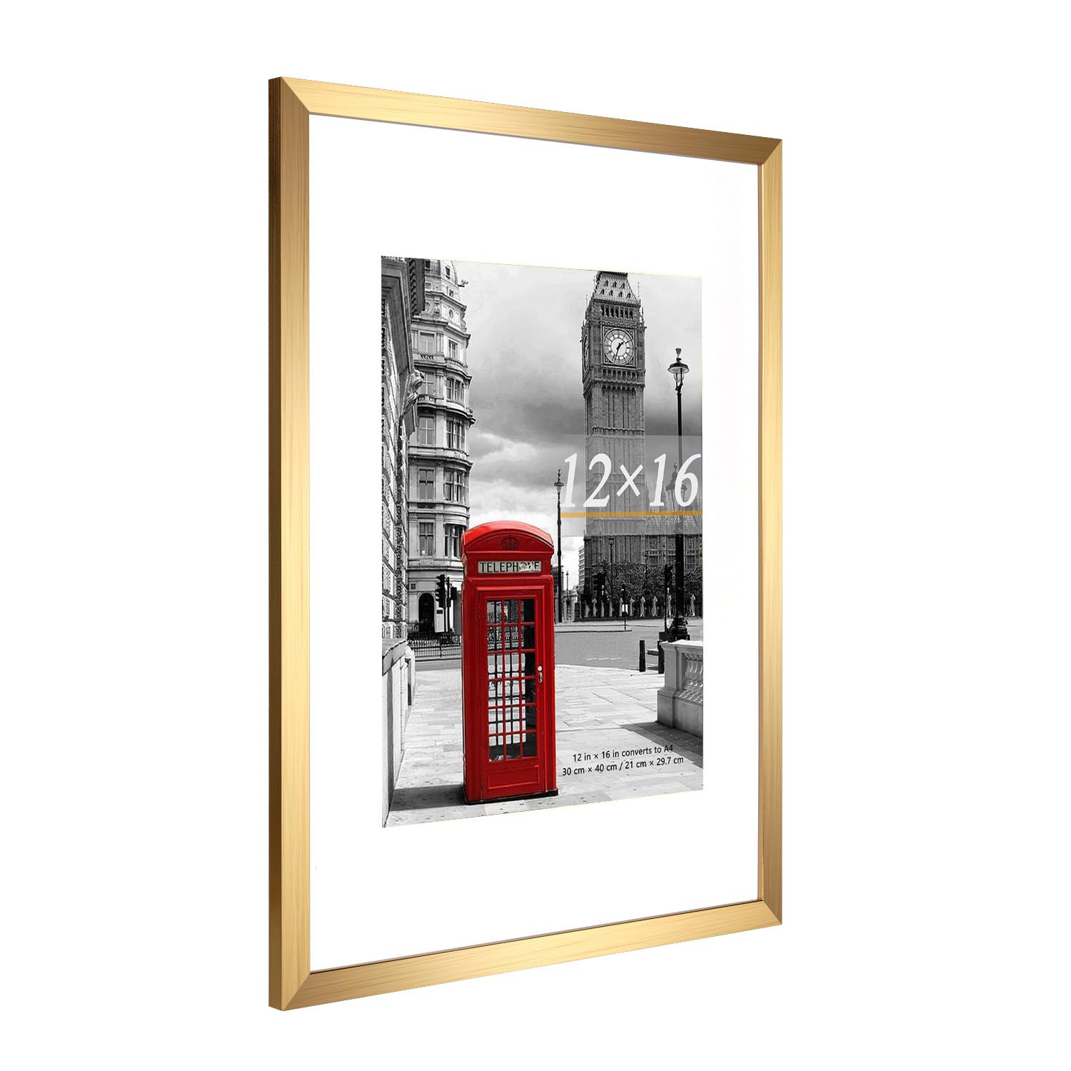 Scholar Tree Gold Picture Frame 12x16 (30x40cm) with Mount for 8.5x11, Set of 3, 30x40cm Poster Frame,Wall Mountable - Image 4