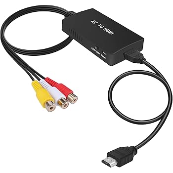 RCA to HDMI Converter, Composite to HDMI Adapter Support 1080P PAL/NTSC Compatible with N64, PS one, PS2, PS3, STB, Xbox, VHS, VCR, Blue-Ray DVD Players