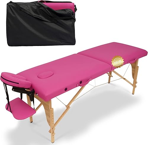 Bonrcea Cama de mesa de masaje profesional reforzada y portátil, capacidad de carga de 500 libras, ligera, altura ajustable, para spa, sala de