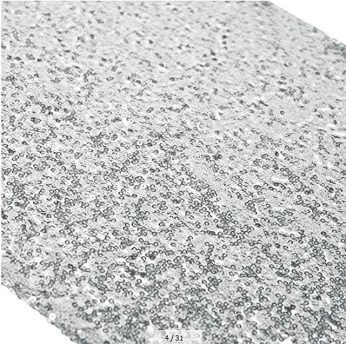 12x72-Inch Silver Sequin Table Runner Sparkly Metallic Silver Sequin Runner Event Bridal Wedding Runner Birthday Party Dinner Party Additional Colors Available Shower Ready to Ship
